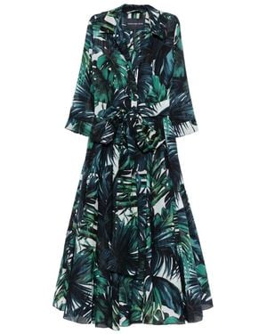Samantha Sung Aster Cotton Midi Dress - Green