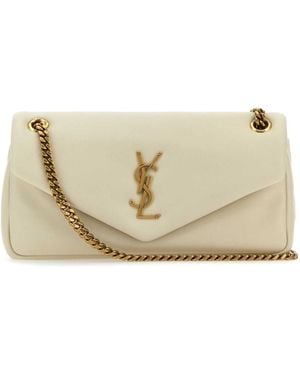 Saint Laurent Ivory Leather Calipso Shoulder Bag - Natural