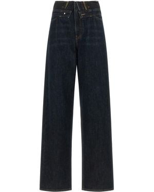 MM6 by Maison Margiela Raw Cut Waist Jeans - Blue