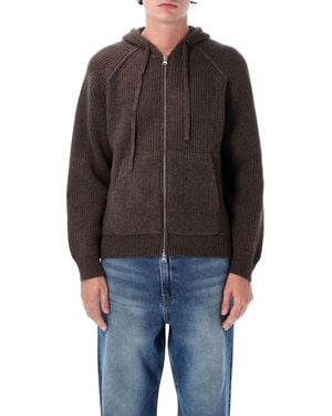 DUNST Hooded Knit Cardigan - Black