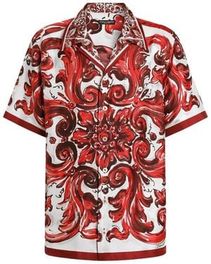 Dolce & Gabbana Dolce & Gabbana Print Hawaii Shirt - Red