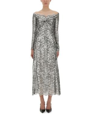 Rabanne Long Lace Dress - Grey