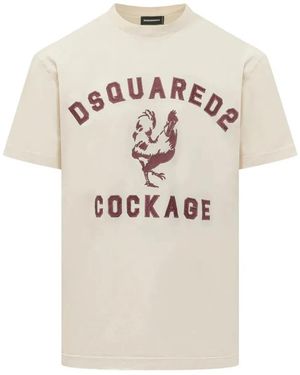 DSquared² Cotton T-Shirt - Natural