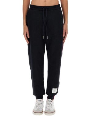Thom Browne Grosgrain-Trimmed Sweatpants - Black