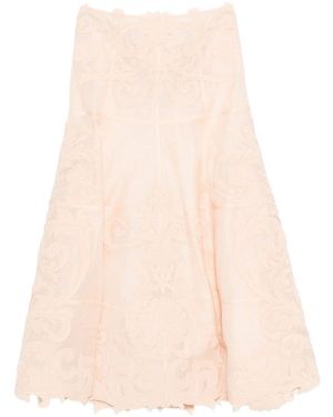 Zimmermann Floral-Pattern Midi Skirt - Natural