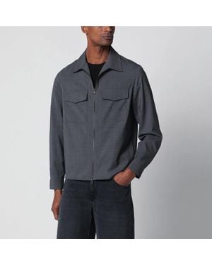 Santaniello Wool-Blend Zip-Up Jacket - Grey