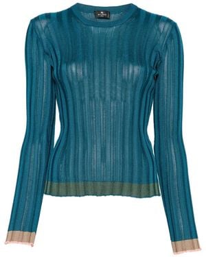 Etro Textured Knit Pullover - Blue
