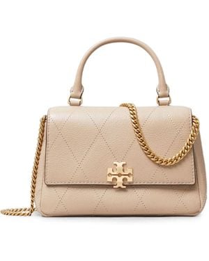 Tory Burch Wallet On Chain Charlie Top Handle - Natural
