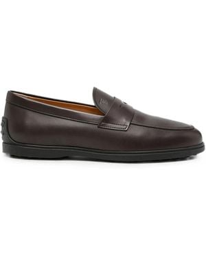 Tod's Leather Gommino Loafers - Gray