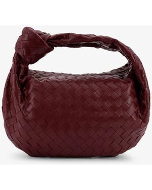 Bottega Veneta Jodie Small Leather Handbag With Intrecciato Motif - Purple