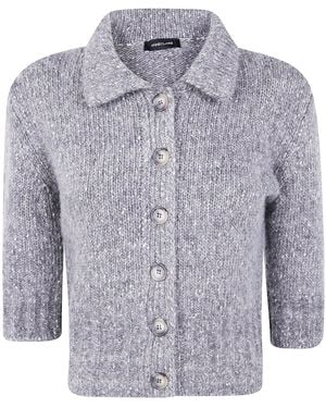Anneclaire Cotton Blend Knit Shirt - Blue