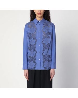 P.A.R.O.S.H. P.A.R.O.S.H. Embroidered Cotton Shirt - Blue