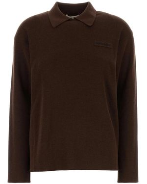 Miu Miu Chocolate Wool Polo Shirt - Brown