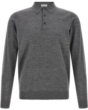 LARMERI STUDIO Merino Wool Polo Shirt - Grey