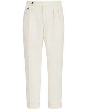 Brunello Cucinelli Garment-Dyed Pants - White