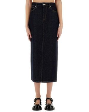 Moschino Long Denim Skirt - Black