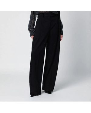 THE LATEST Cotton Palazzo Trousers - Black