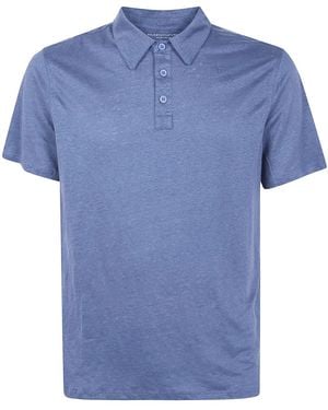 Majestic Linen Short Sleeves Polo Shirt - Blue