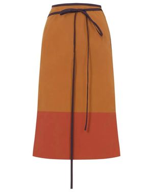Saint Laurent Midrise Pencil Skirt - Brown