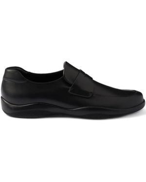 Prada Toblach Leather Loafers - Black