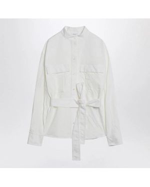 Ferragamo Belted Shirt - White