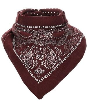 Destin Wool Scarf With Bandanda Motif - Red