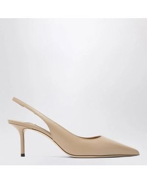 Jimmy Choo Leather Slingbacks With Ankle Strap - White