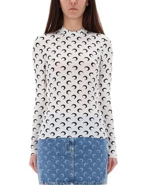 Marine Serre T-Shirt "Moon" - White