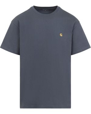 Carhartt Chase Logo-Embroidered T-Shirt - Blue