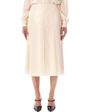 Valentino Garavani Longuette Skirt Multi Star - Natural