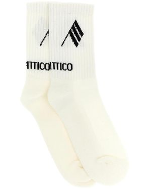 The Attico Logo Intarsia Socks - White