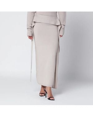 Entire studios Light Long Wool Skirt - White