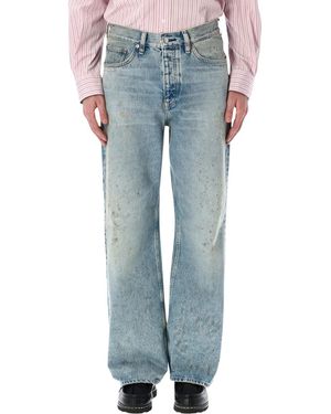 sunflower Relaxed Boot Paint Worn Jeans - Blue