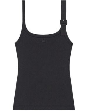Courreges 90S Buckle Top - Black