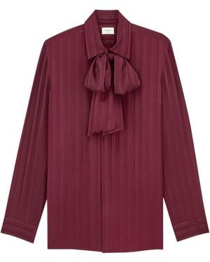 Saint Laurent Cassandre Lavallière Blouse - Red