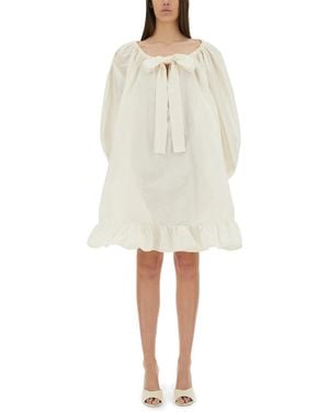 Patou Ruffle Hem Dress - White