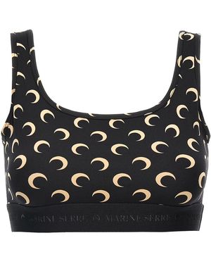 Marine Serre Moon Recycled Jersey Sports Bra - Black