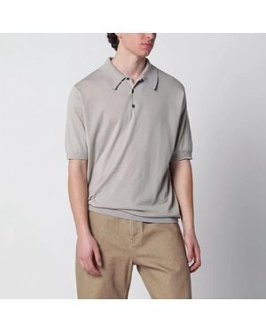 John Smedley Isis Light Cotton Polo Shirt - Grey