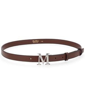 Max Mara Belt With Logo Buckle - Brown