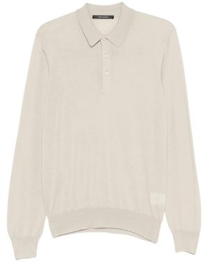Tagliatore Zeno Knitted Polo Shirt - White