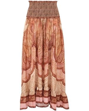 Zimmermann "Wanderlust" Long Skirt - Orange