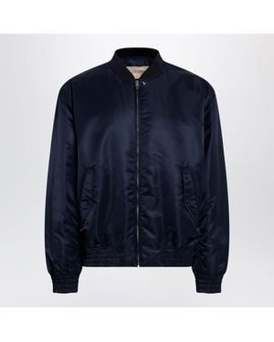 Valentino Nylon Jacket With Ruffles - Blue