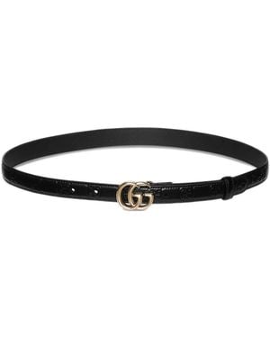 Gucci Thin Leather Belt - Black