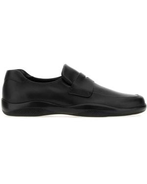 Prada Leather Toblach Loafers - Black