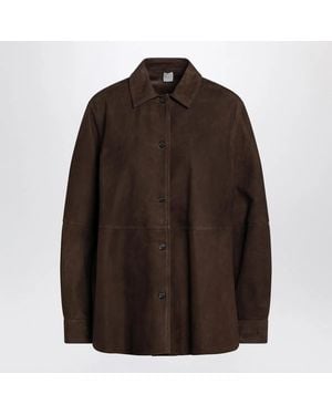 TOTEME Leather Shirt Jacket - Brown