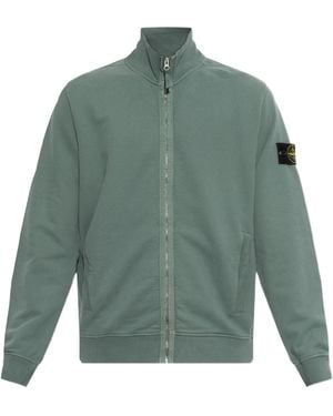 Stone Island Zip Up Cardigan - Green