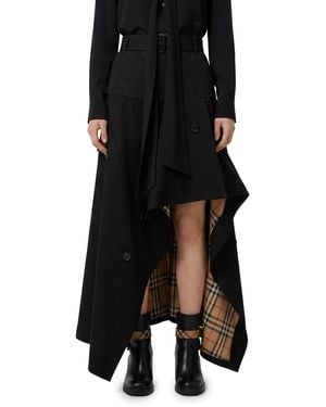 Burberry Asymmetric Midi Trench Skirt - Black