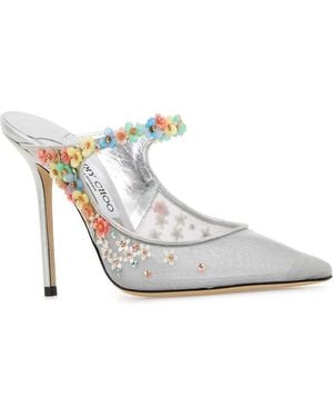 Jimmy Choo Mesh Daisy Mules - White