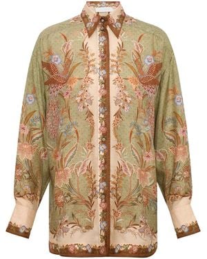 Zimmermann Indra Silk Shirt - Green