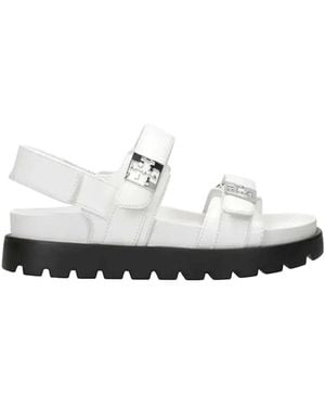 Tory Burch Logo-Embellished Sandals - White